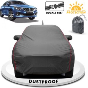 FABTEC Car Cover For Maruti Suzuki Baleno (With Mirror Pockets)(Grey, For 2015, 2016, 2017, 2018, 2019, 2020, 2021, 2022 Models)