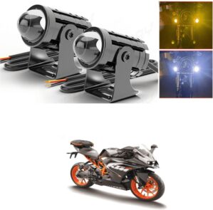 LOVMOTO Dual Led Mini Driving Fog Light Lamp Projector Lens Motorcycle Headlight X61 Fog Lamp Car, Motorbike LED for Royal Enfield (12 V, 20 W)(Universal For Bike, Pack of 2)
