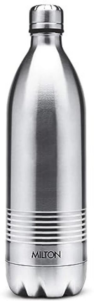 MILTON Duo DLX 1000 Thermosteel 24 Hours Hot and Cold Water Bottle 100 ml Flask(Pack of 1, Silver, Steel)