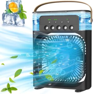 VICARI-Portable-Air-Conditioner-Small-Ac-Quaite-Personal-Air-cooler-Usb-Power-Mini-Desktop-Cooling-Misting-fan-1/2/3-Timer-With-speed-360-Adjustable-For-Office-Room-Desk-And-Car-(Multi-color)
