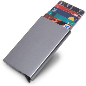 Yellowcoin Pop Up Slim Metal Credit Or Debit/ATM Card Holder Case for men and Women 6 Card Holder(Set of 1, Grey)