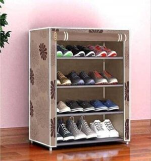 dbeautify 4 sleeves print PVC pipe shoe rack Plastic Collapsible Shoe Stand