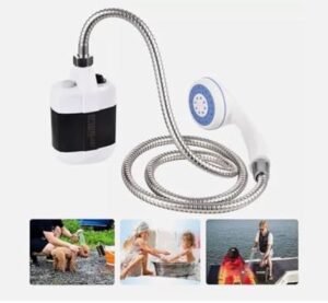 NEAR STOP Portable Shower for Camping, Outdoor Camp Shower Pump Rechargeable Shower 2200mAh Battery Powered Handheld Shower Heads for Camping, Hiking, Beach Washing, Traveling, Pet Cleaning, Watering