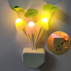 XACA Color Changing LED Mushroom Flowers Night Light - Magic 3D LED Night Lamp with Plug Smart Sensor auto On/Off Home Decoration Lights for Bedroom Night Lamp(5 cm, Multicolor)